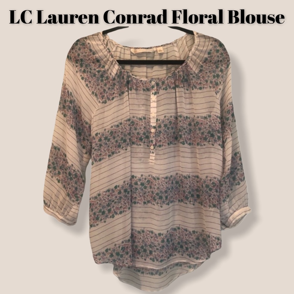 LC Lauren Conrad Floral Blouse